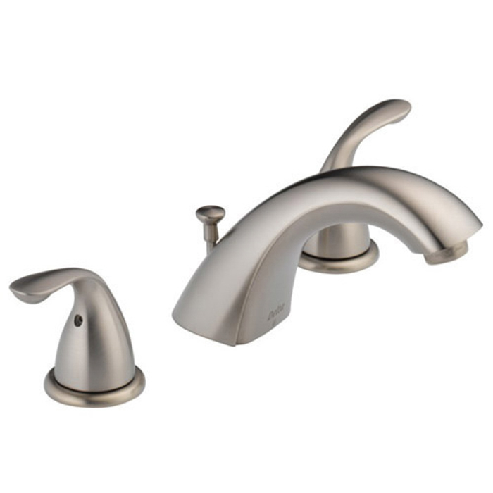 Classic Widespread Lav Faucet in Stainless w/Lever Handles