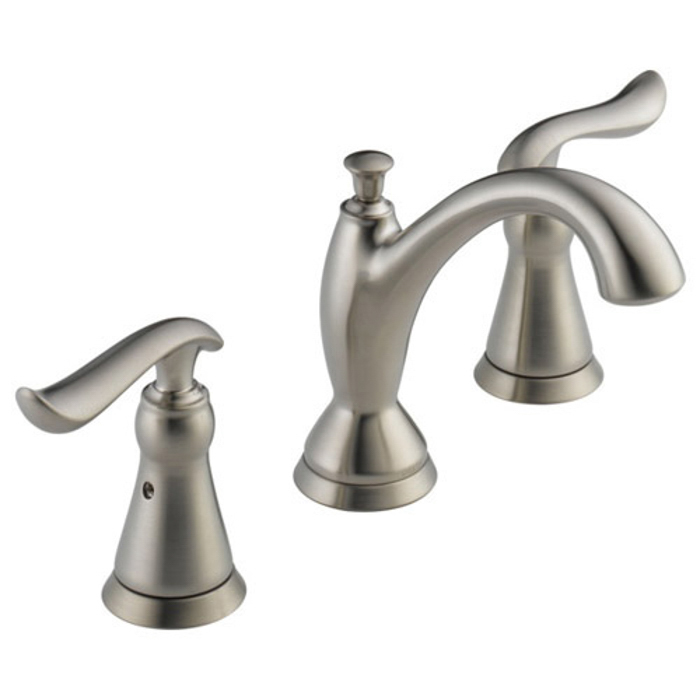 Linden Widespread Lav Faucet in Stainless w/Scroll Handles