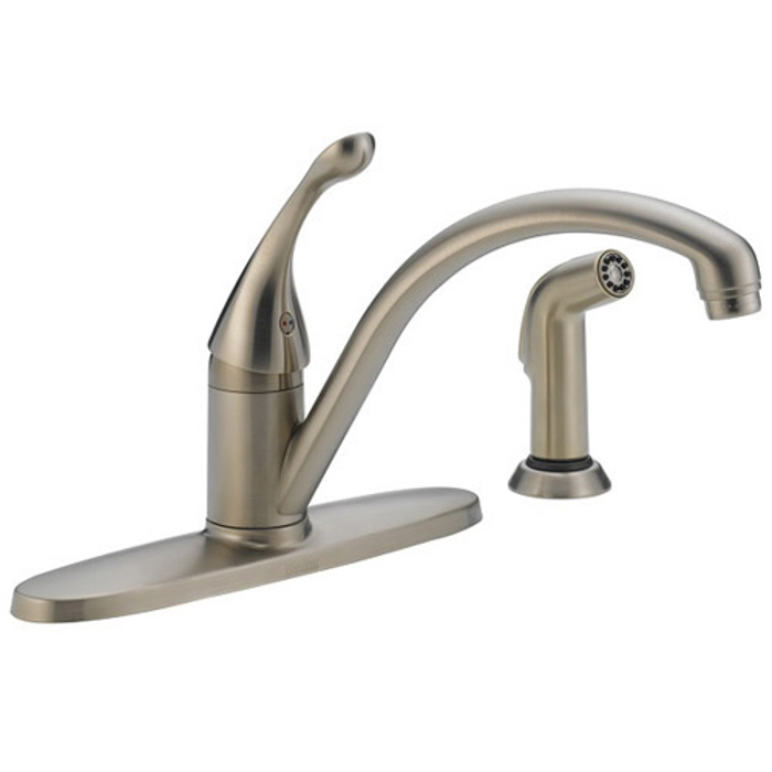 Collins Single Handle Kitchen Faucet w/Side Spray Stainless
