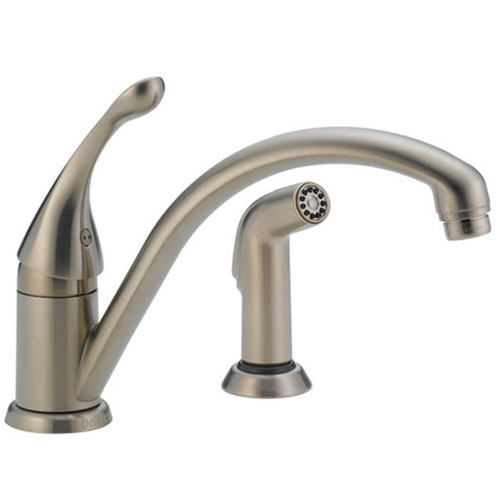 Collins Single Handle Kitchen Faucet w/Side Spray Stainless