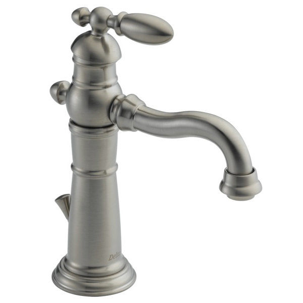 Victorian Single Handle Bathroom Sink Faucet in Stainless