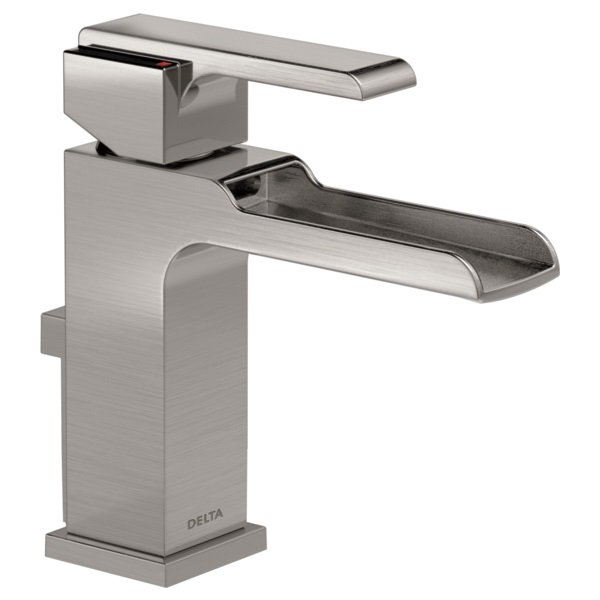 Ara Single Hole Channel Spout Lav Faucet in Stainless w/Drn