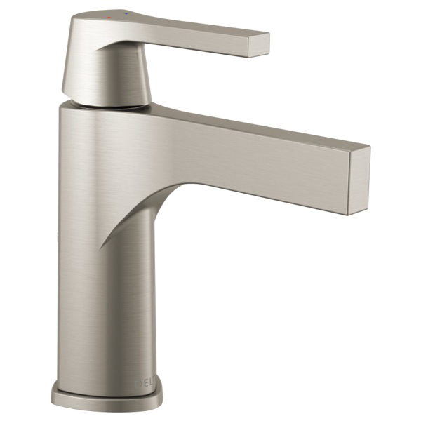 Zura Single Hole Lavatory Faucet in Stainless w/Drain