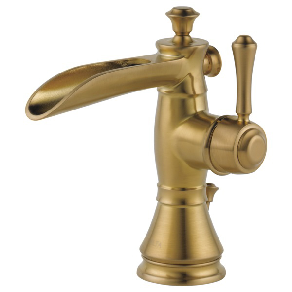 Cassidy Single Hole Lavatory Faucet in Champagne Bronze w/Channel Spout