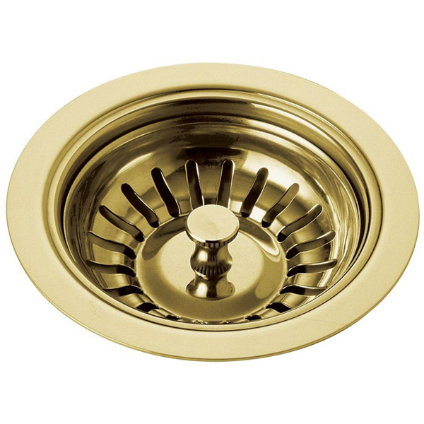 Kitchen Sink Flange & Strainer in Polished Brass