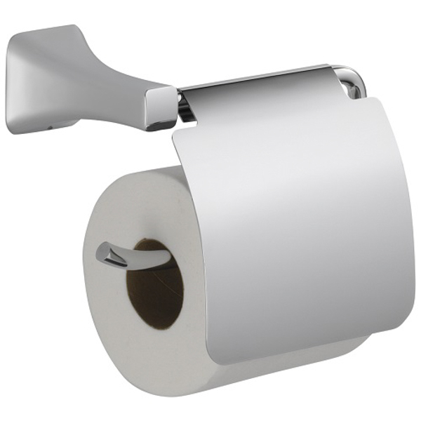 Tesla Single Post Toilet Tissue Holder with Removable Cover Chrome