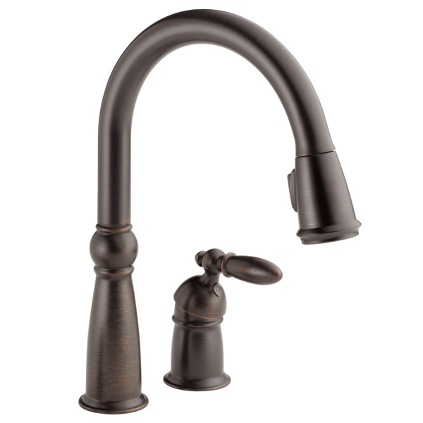 Victorian Single Handle Pull-Down Spray Kitchen Faucet Venetian Bronze