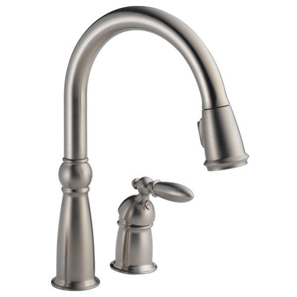 Victorian Single Handle Pull-Down Spray Kitchen Faucet Stainless