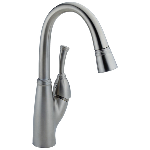 Allora Pull-Down Bar/Prep Faucet in Arctic Stainless