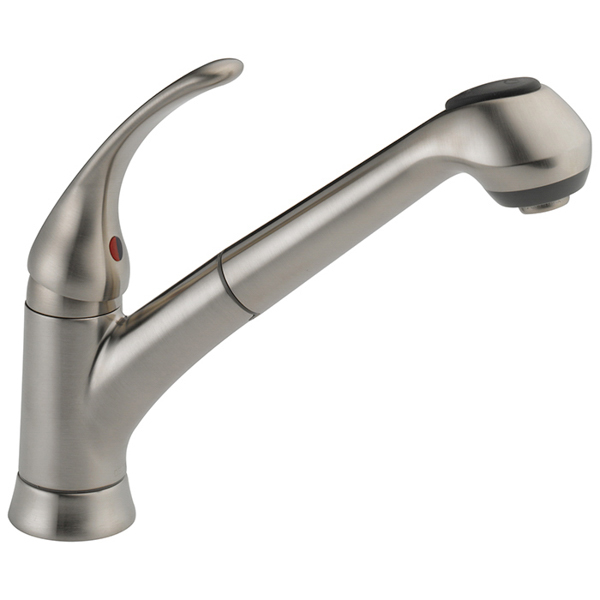 Foundations Single Handle Pull-Out Kitchen Faucet Stainless