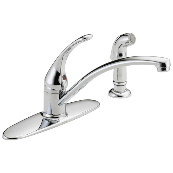 Foundations Single Handle Kitchen Faucet w/Side Spray Chrome