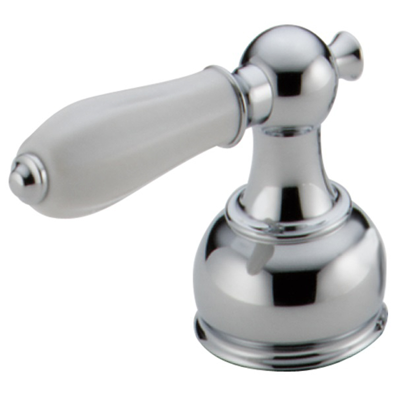 Porcelain Lever Handles in Chrome w/White Accents (2 pc)