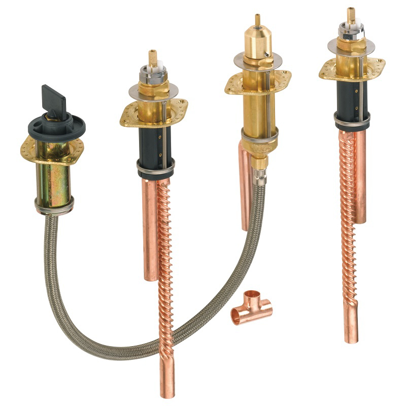 Brizo Adjustable Roman Tub Valve Body Only Rough-In Kit 5/8" OD Copper Inlets  5/8" OD Corrugated Copper Outlets w/Handshower