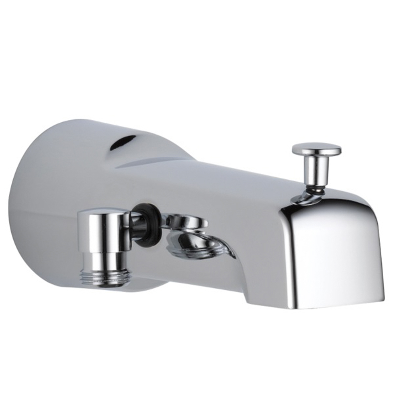 Universal Showering Tub Spout Pull-Up Diverter w/Hand Shower Port Chrome
