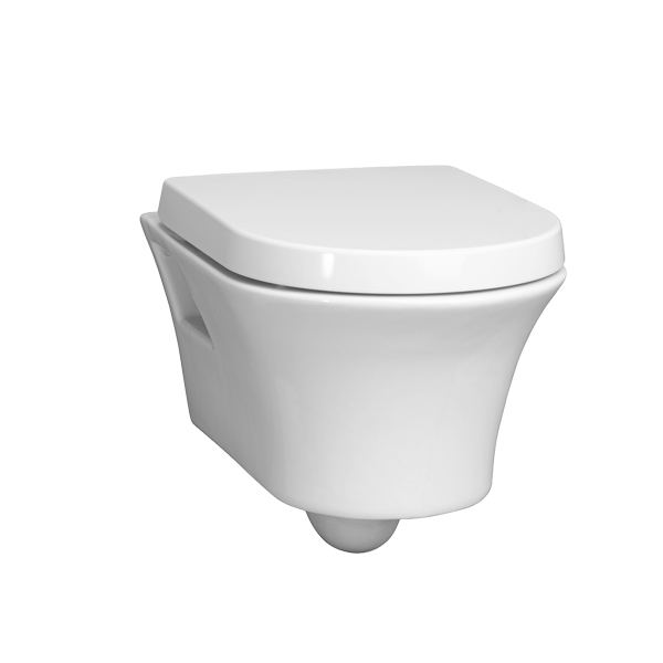 Seagram Wall Hung Elongated Toilet Bowl in Canvas White