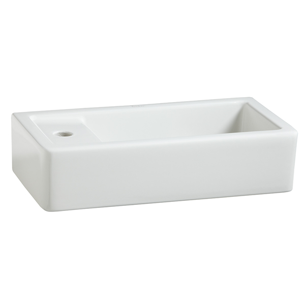 Cossu 20x10" Rectangle Wall Hung Lav Sink in Canvas White
