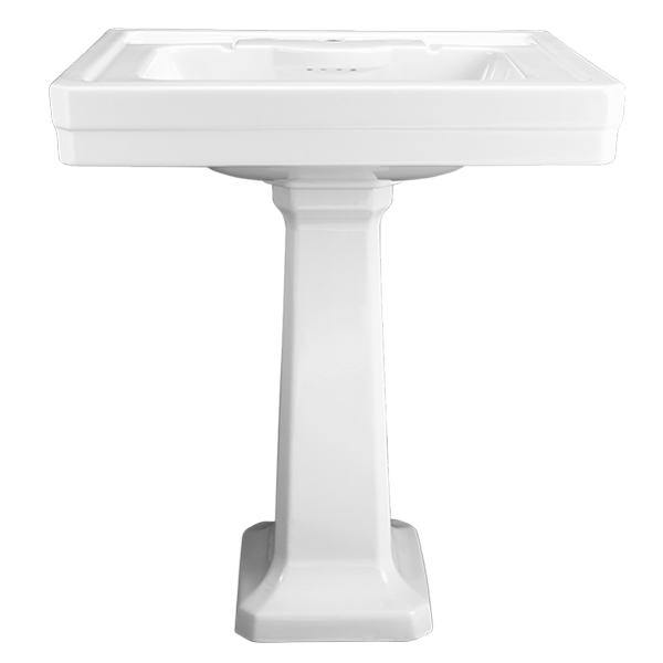 Fitzgerald 28x22" Pedestal Sink in Canvas White