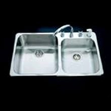 Kindred 36-1/4x22x10" SS Double Bowl Sink Kit w/4 Holes