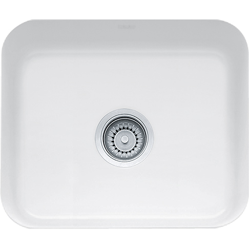Cisterna 21-5/8x17-3/8x8-5/8" Single Bowl Sink in White