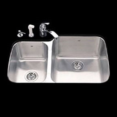 Kindred 33-1/4x22x10" Stainless Steel Double Bowl Sink Kit
