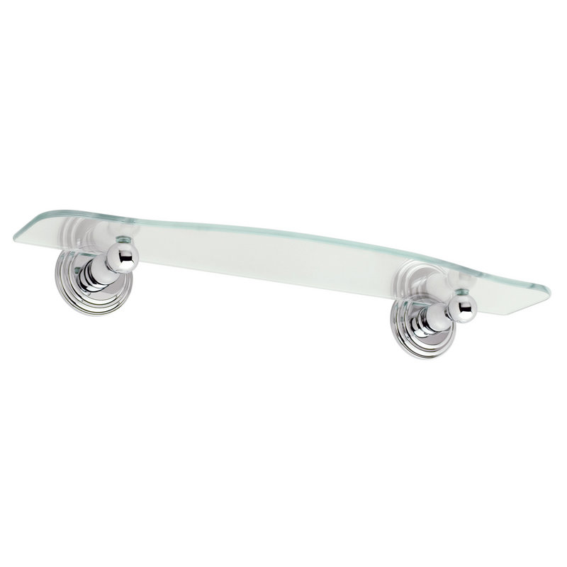 Chelsea 24" Glass Shelf w/Bracket in Satin Nickel