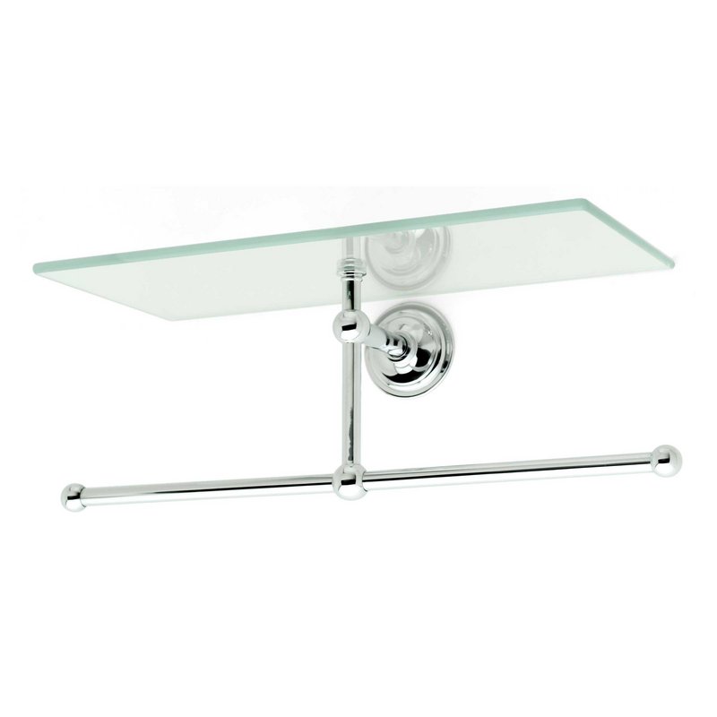 London Terrace 12" Shelf w/Towel Bar in Polished Chrome