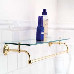 London Terrace 24" Shelf w/Towel Bar in Satin Nickel