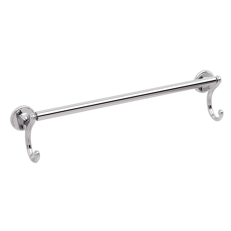 Circe 18" Towel Bar w/Hooks in Polished Brass