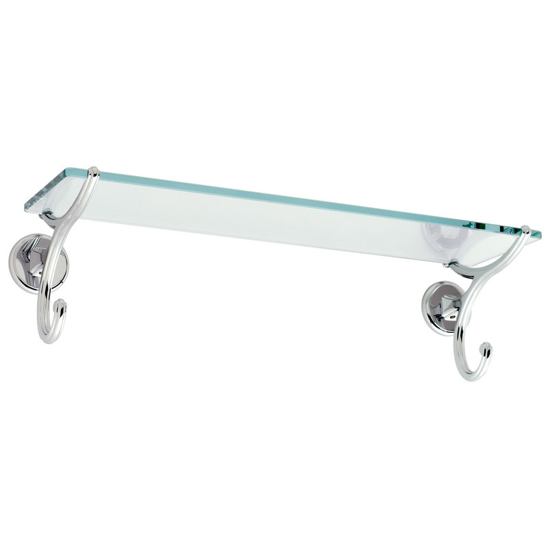 Circe 24" Tempered Glass Shelf in Polished Brass