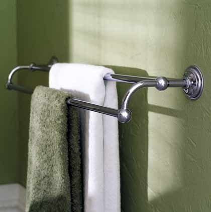 London Terrace 24" Double Towel Bar in Polished Chrome