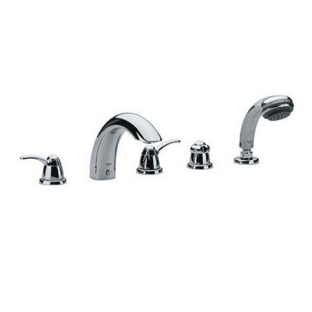 Talia Deck Mounted Tub Faucet W/Spout Plus Hand Shower In Infinity Polished Brass