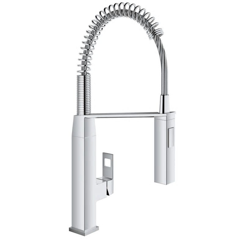 Eurocube Semi-Profession Single Handle Pull-Down Spray Kitchen Faucet Chrome