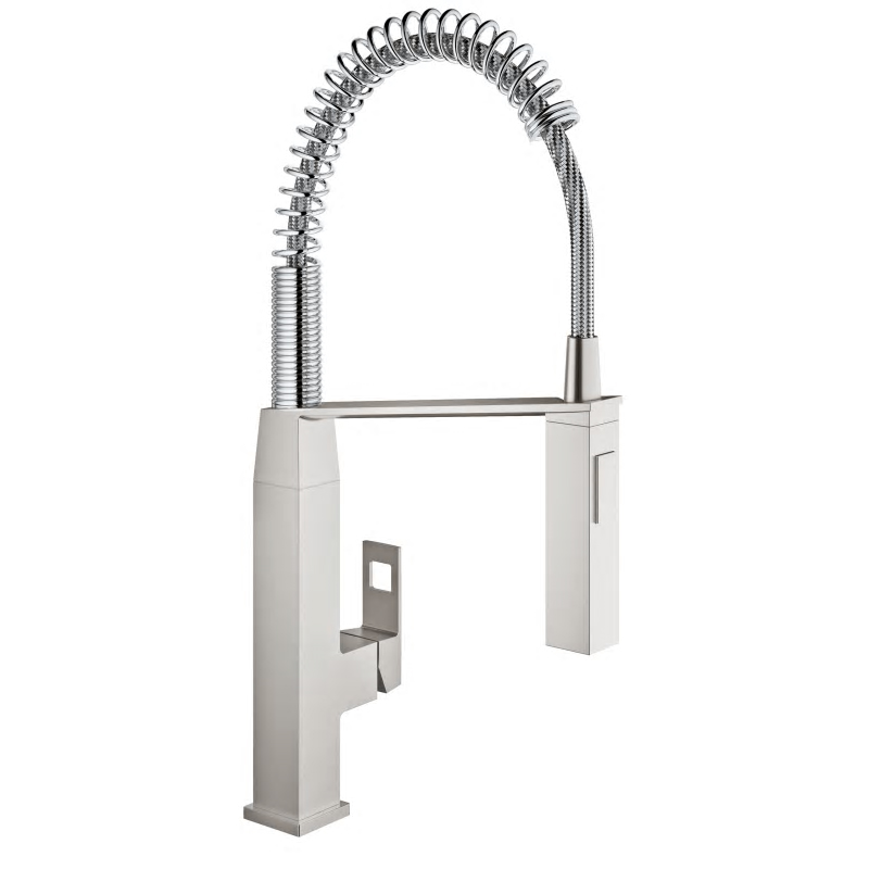 Eurocube Semi-Profession Single Handle Pull-Down Spray Kitchen Faucet Super Steel