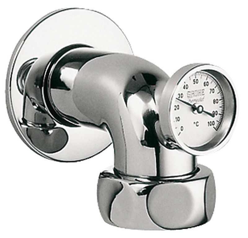 Geotherm XL Wall Union Male 1-1/4" w/Thermometer StarLight Chrome