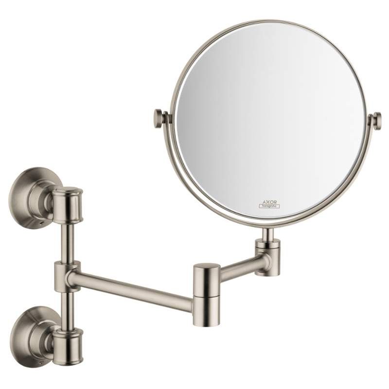Axor Montreux Shaving Mirror w/Holder in Brushed Nickel
