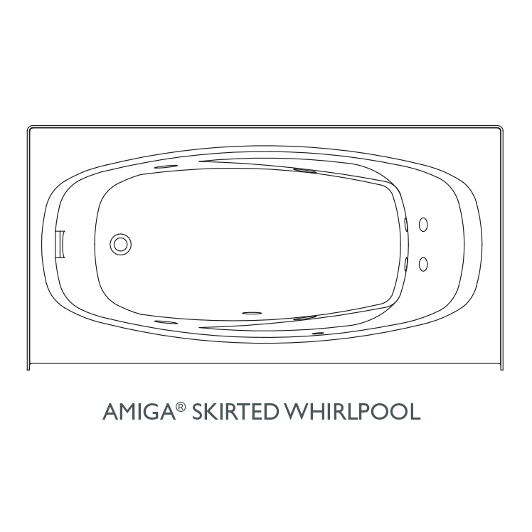 Amiga 72x36x20-3/4" Whirlpool Bathtub w/Left Drain in Almond