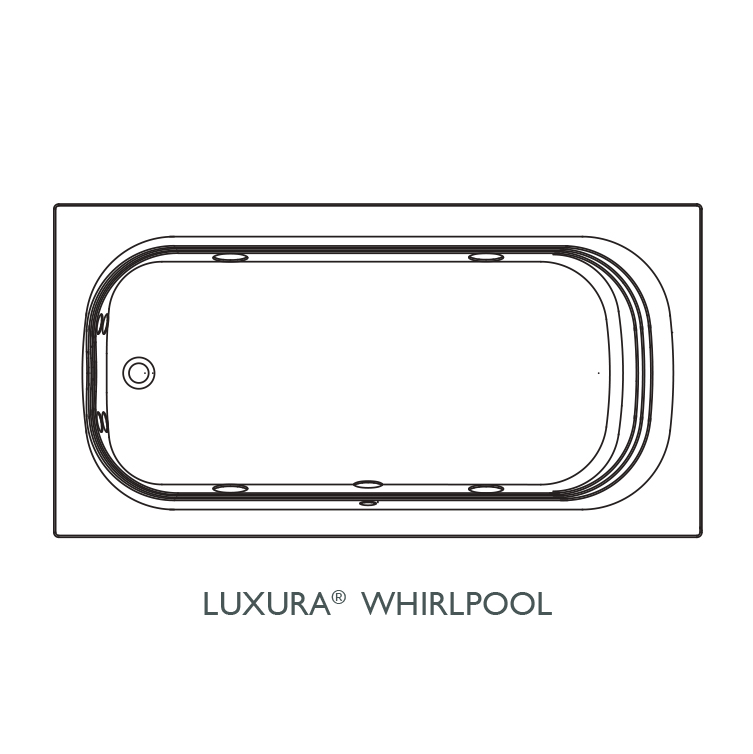 Luxura 60x32x20-1/4" Soaking Bathtub w/3-Tile Flange Oyster