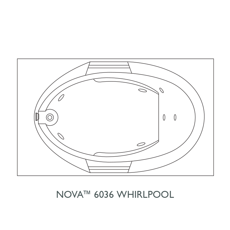 Nova 60x36x19-1/4 Whirlpool Bathtub w/Left Pump in Oyster
