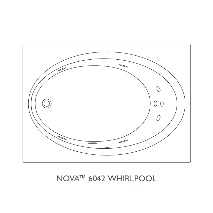 Nova 60x42x18-1/2 Soaking Bathtub in Oyster