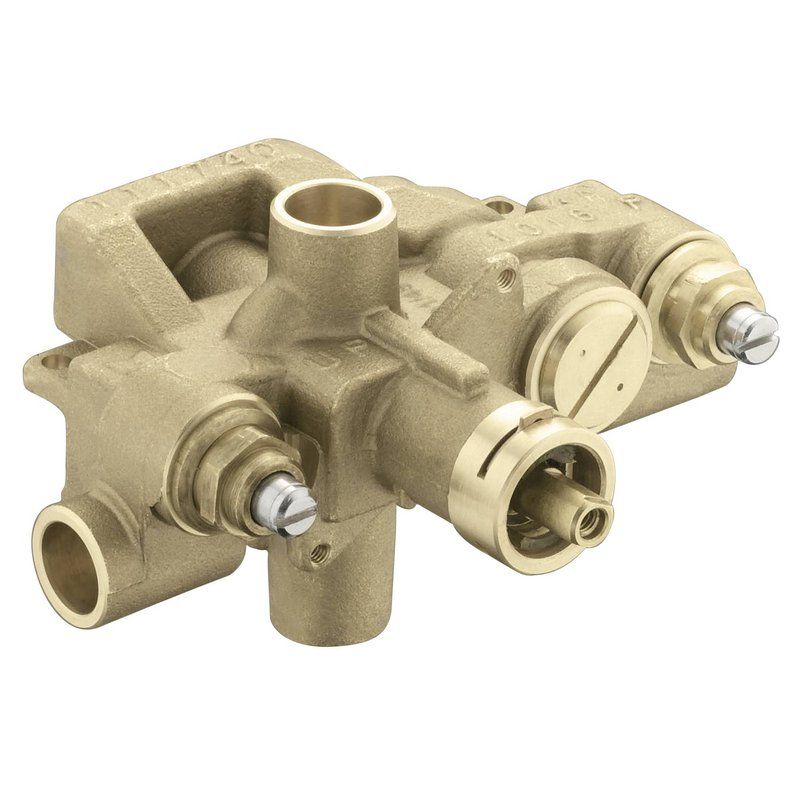 Moentrol 4-Port Pressure Balancing Valve Rough-In 1/2" CC Connections w/Volume Control & Stops