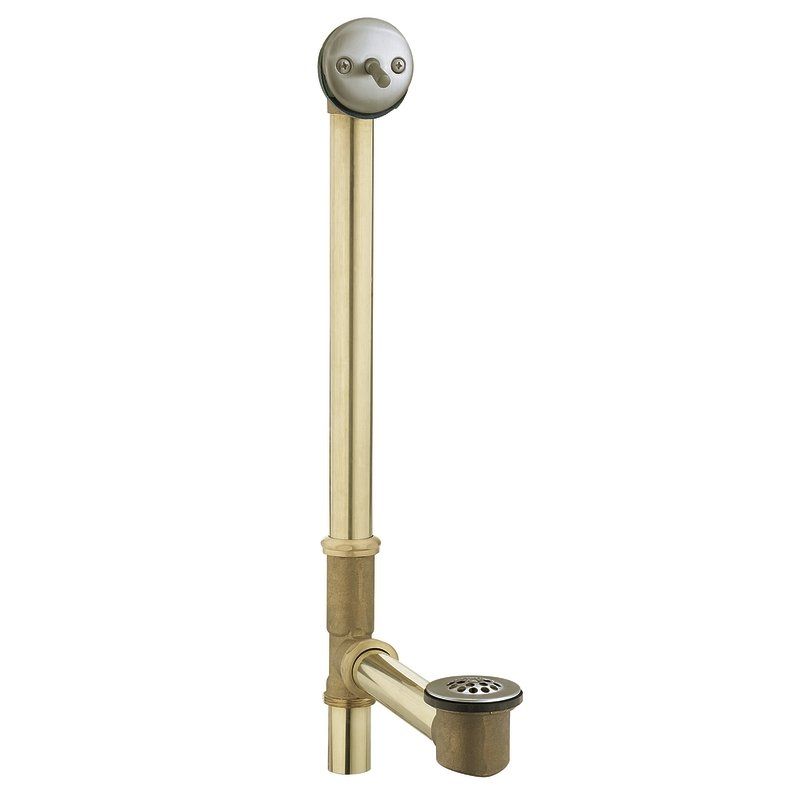 Tub Drain w/Trip Lever for 24" Tubs in Brushed Nickel