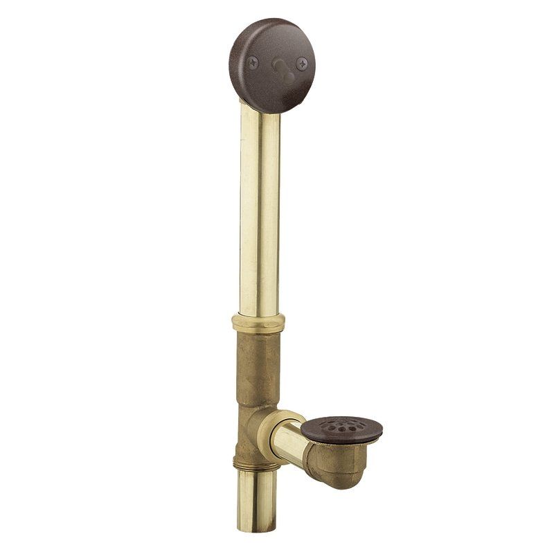 Tub Drain w/Trip Lever for 24" Tubs in Oil Rubbed Bronze