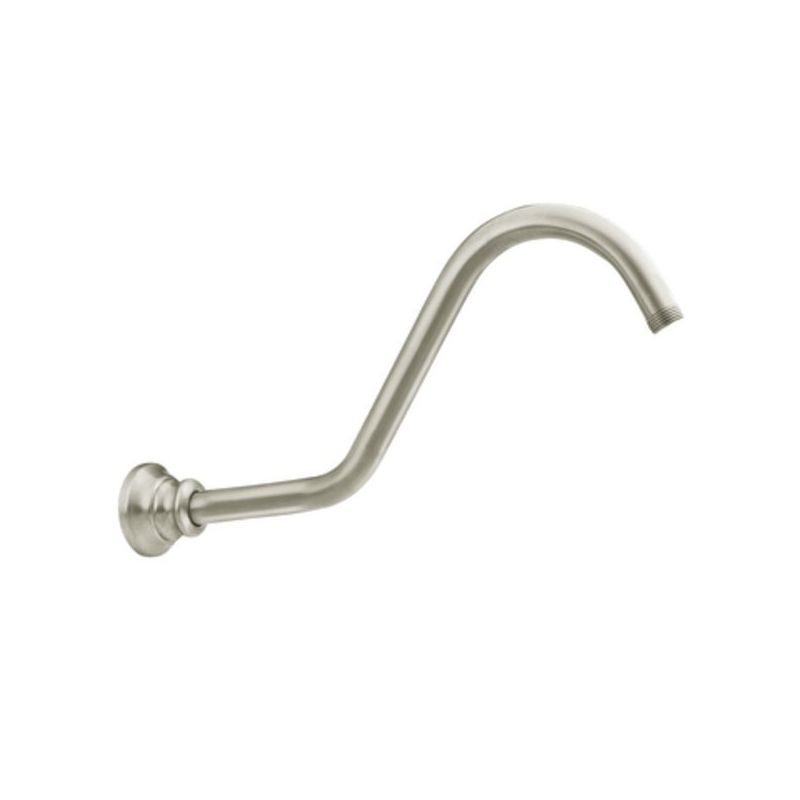 Waterhill Wall Mount Shower Arm & Flange In Brushed Nickel