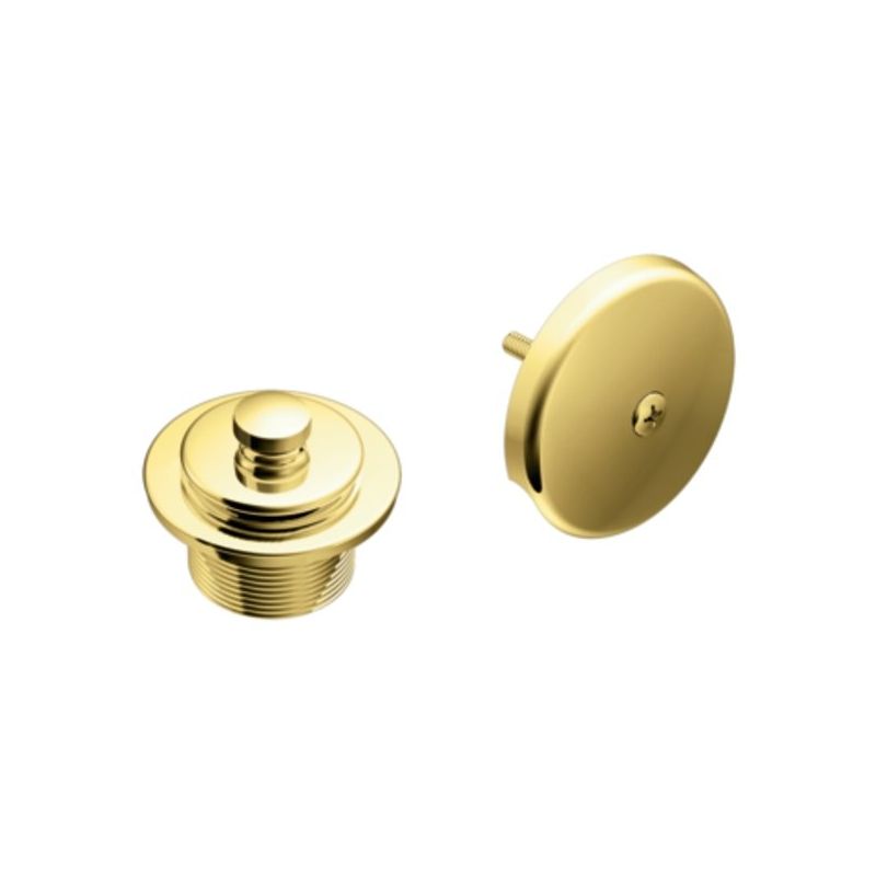 Push-N-Lock Tub Drain Trim Only Polished Brass