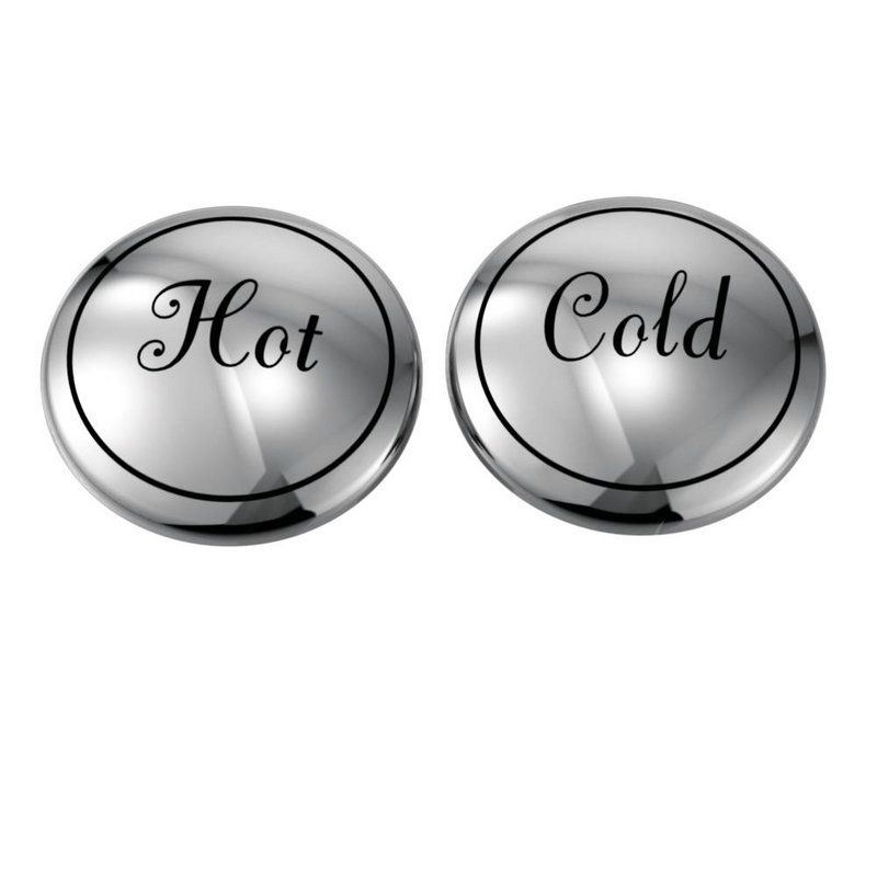 Weymouth Handle Caps 2-pc (Hot & Cold) in Chrome