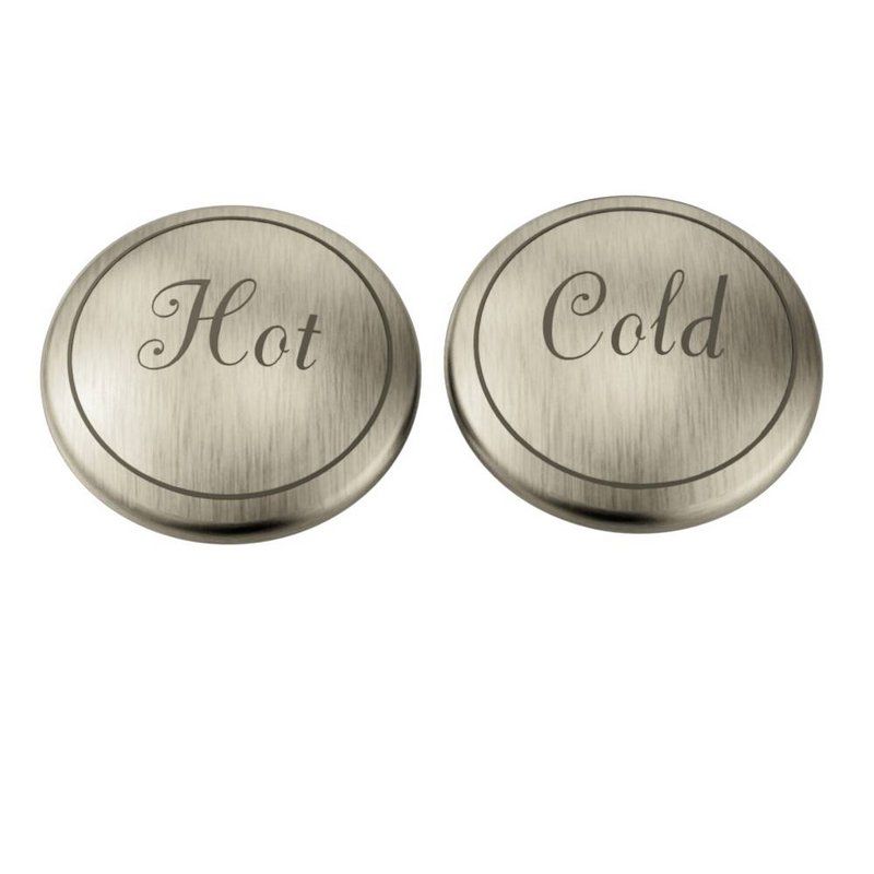 Weymouth Handle Caps 2-pc (Hot & Cold) in Brushed Nickel