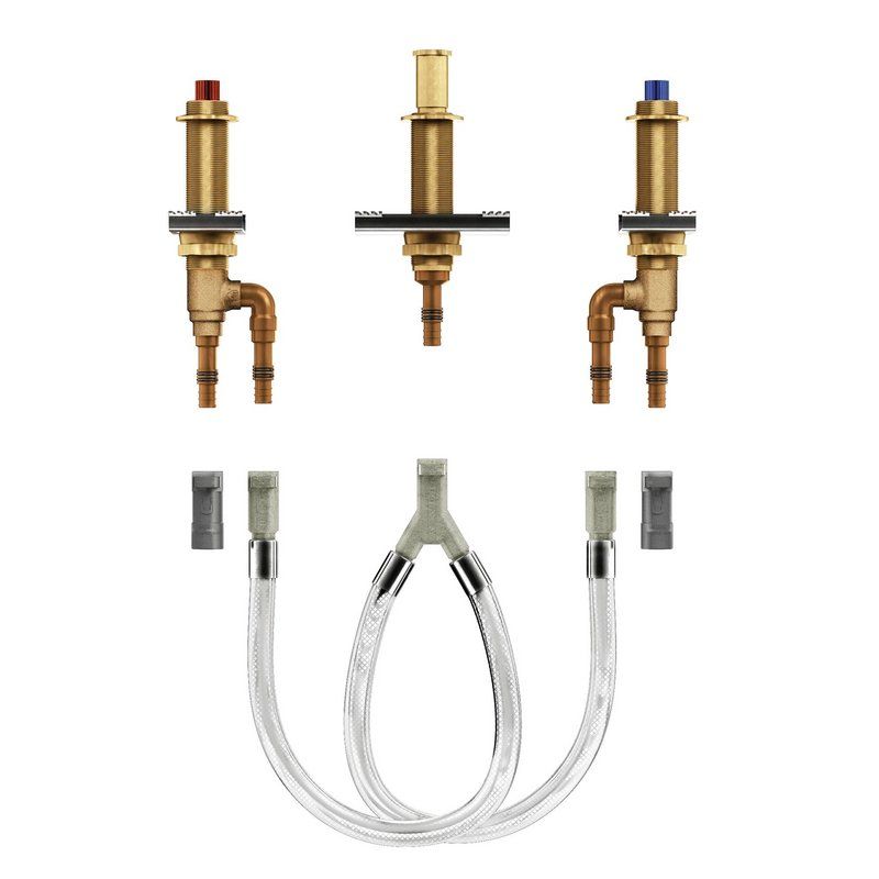 Adjustable Deck Mount Roman Tub Valve Rough-In Only 1/2" PEX Inlets/Outlets w/CPVC Adapters