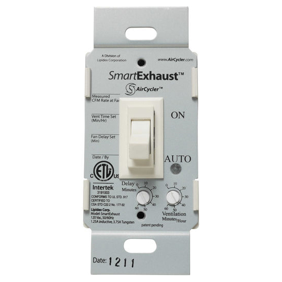 SmartExhaust Fan/Light Wall Control with Delay Timer White