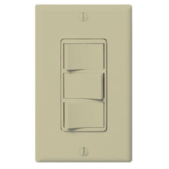 EcoSwitch 3 Function On/Off Wall Switch for Fan/Light/Night Light Almond