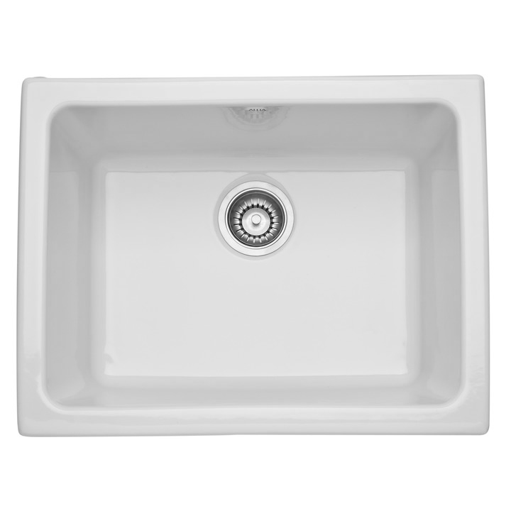 Allia 24x18-1/2x11" Fireclay Single Bowl Kitchen Sink White